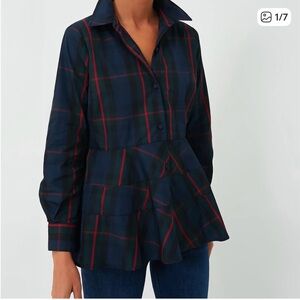 Pomander Place/Tuckernuck Fraser Plaid Ashlan Blouse  Size small